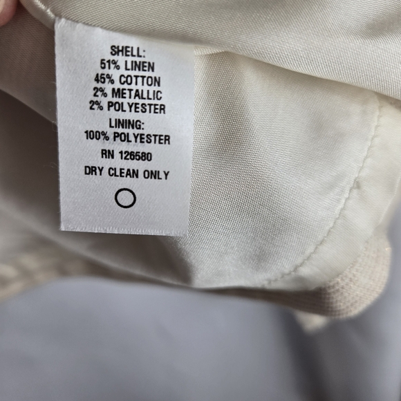 Charmed Nancy Rose Linen Blend Gold Metallic Career Blazer Jacket Plus Size 3X - Picture 12 of 13